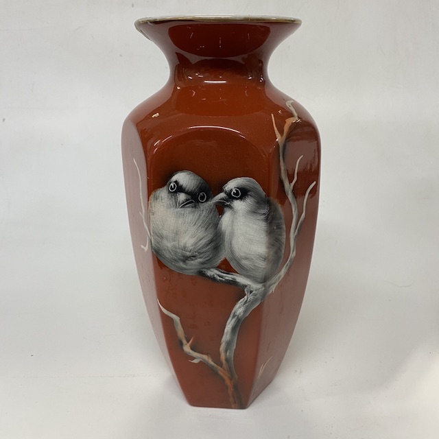 VASE, Rust Brown Birds